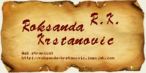 Roksanda Krstanović vizit kartica